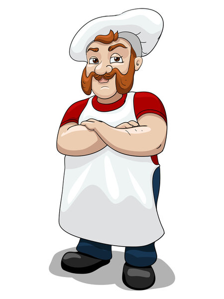 Butcher on a white background, vector illustration