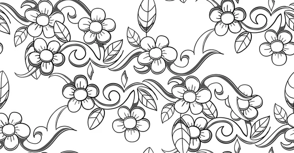 Nahtloser Vektor Blumenmuster Illustration — Stockvektor