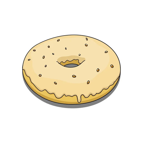 Ντόνατ με κίτρινο επίχρισμα — Διανυσματικό Αρχείο