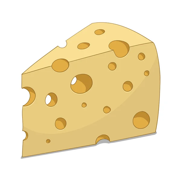 Rebanada de queso vector ilustración — Archivo Imágenes Vectoriales