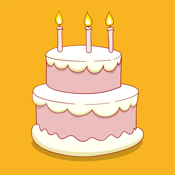 Pastel con velas vector ilustración — Vector de stock