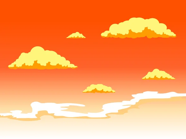 Sunset sky with clouds vector illustration — Stock Vector