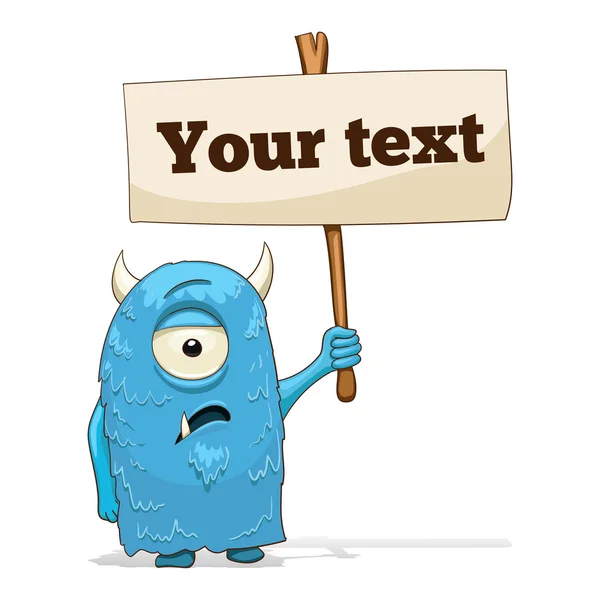 Cartoon character alien with place for text