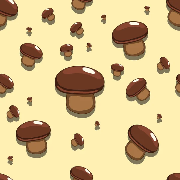 无缝背景可食用的蘑菇 — 图库矢量图片