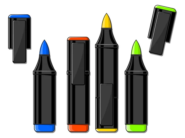 Marcadores de color vector ilustración — Vector de stock