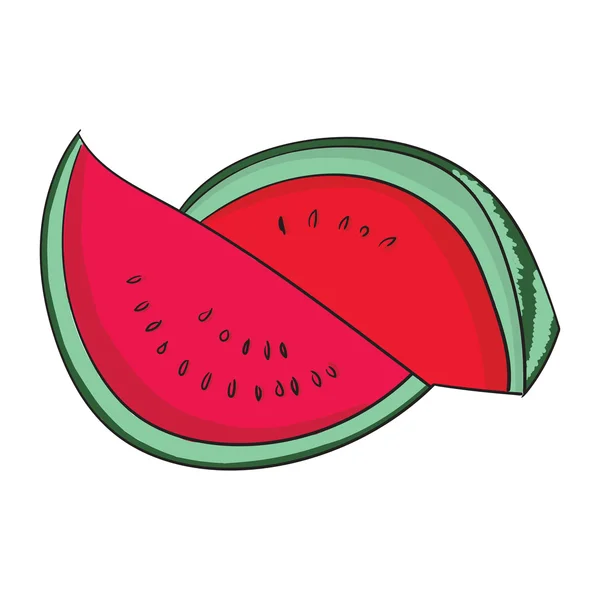 Vattenmelon frukt vektor illustration — Stock vektor