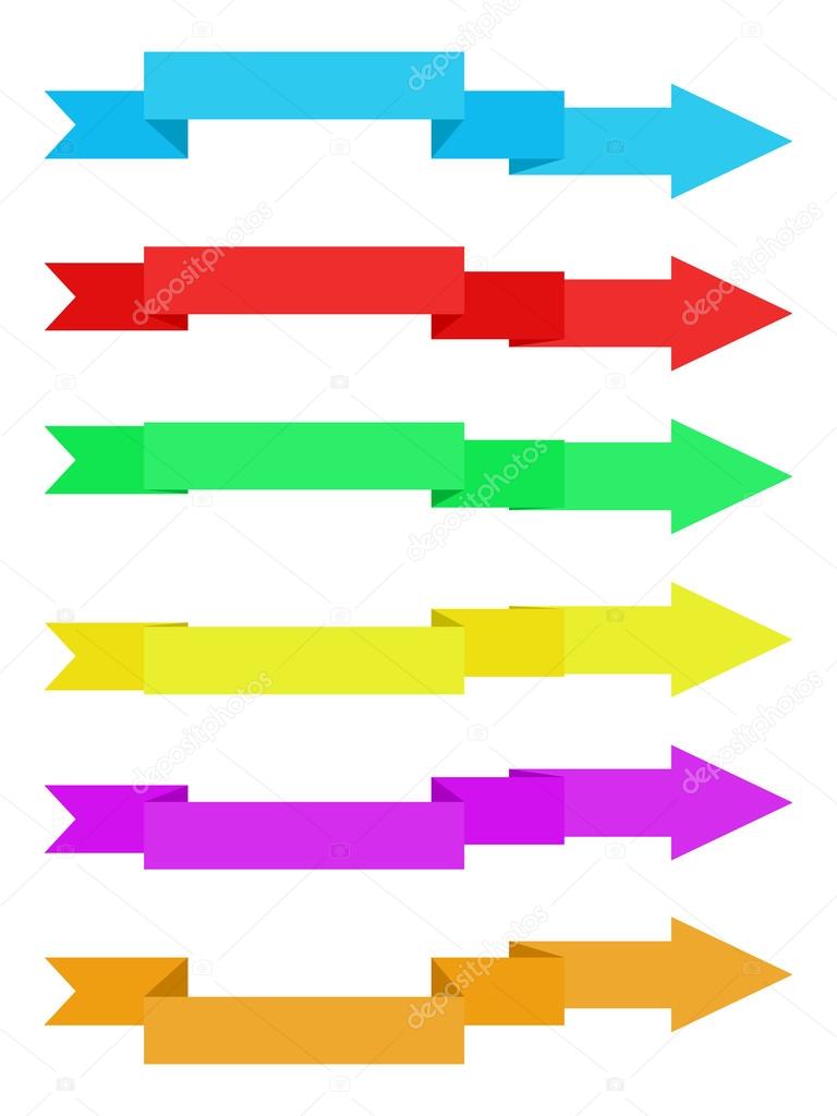 Colorful ribbons with arrow vector illustration