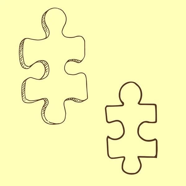 Dos piezas de rompecabezas vector ilustración — Vector de stock