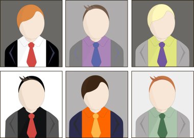 Ofis çalışanları avatar vektör çizim