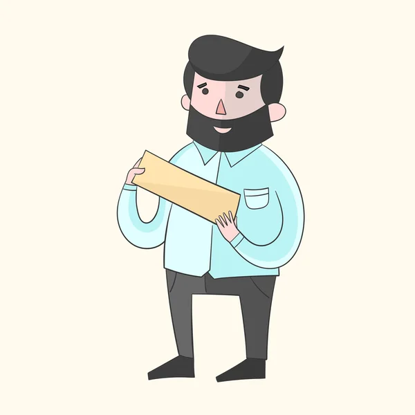 Hipster hombre barba con placa de color de texto — Archivo Imágenes Vectoriales