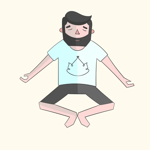 Meditatie man kleur vectorillustratie — Stockvector