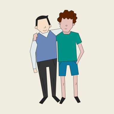 Arkadaşlar renk vektörü illüstrasyonu