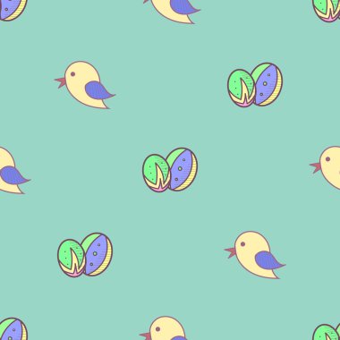 Kuş Paskalya yumurta sorunsuz arka plan