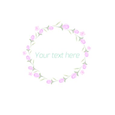 Metin ile bahar çiçek daire süsleme