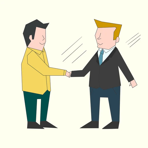 Handshake homens de negócios ilustração cor —  Vetores de Stock