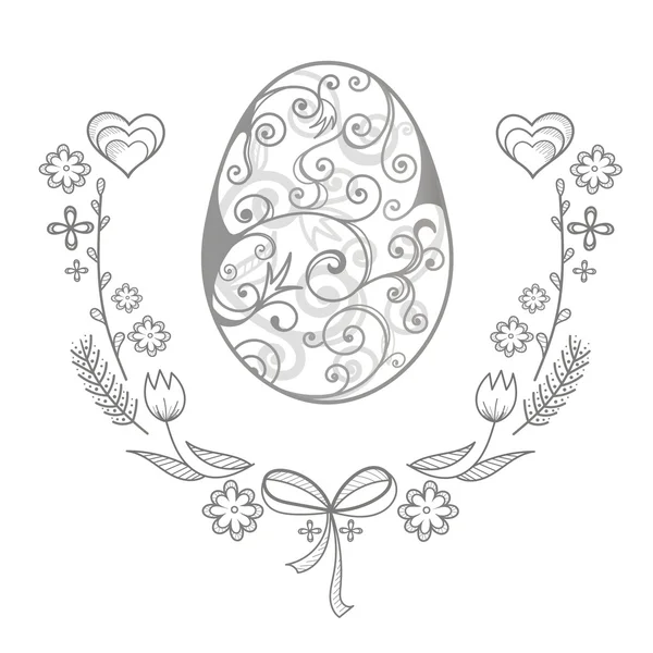 Пасхальна яєчна картка Векторні ілюстрації — стоковий вектор