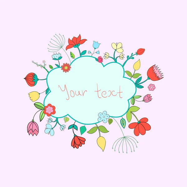 Frame flowers for text vector illustration — Stock Vector