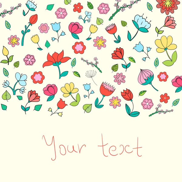 Blumen Text Platzhalter Farbvektor Illustration — Stockvektor