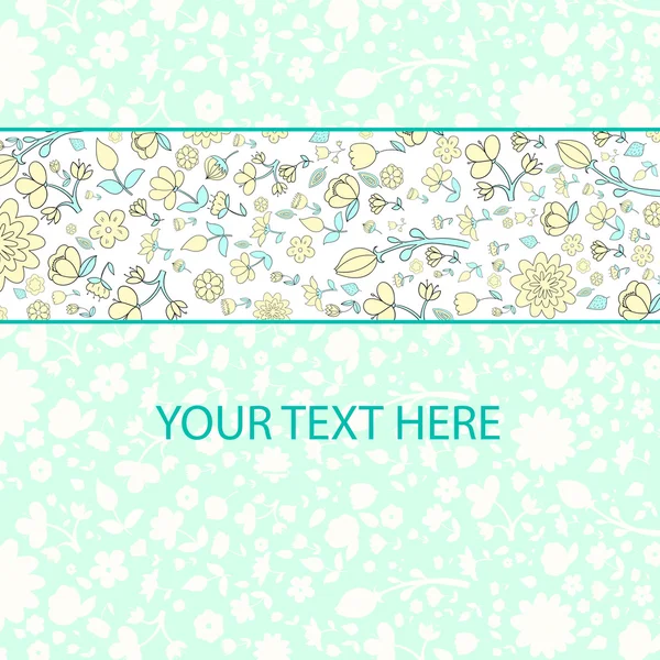 Blumen Text Platzhalter Vektor Illustration — Stockvektor