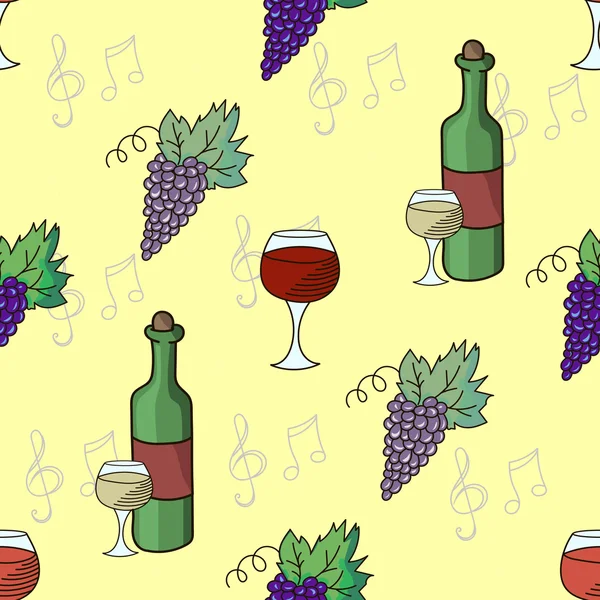 Winogron wino wektor wzór — Wektor stockowy