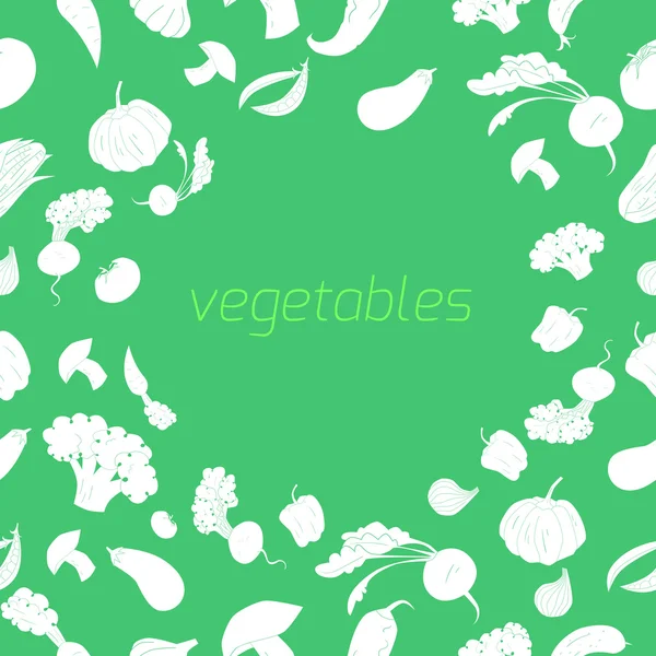文本占位符的绿色蔬菜背景 — 图库矢量图片