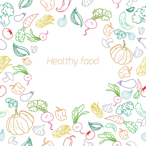 Texto marcador de posición verduras saludables fondo — Archivo Imágenes Vectoriales