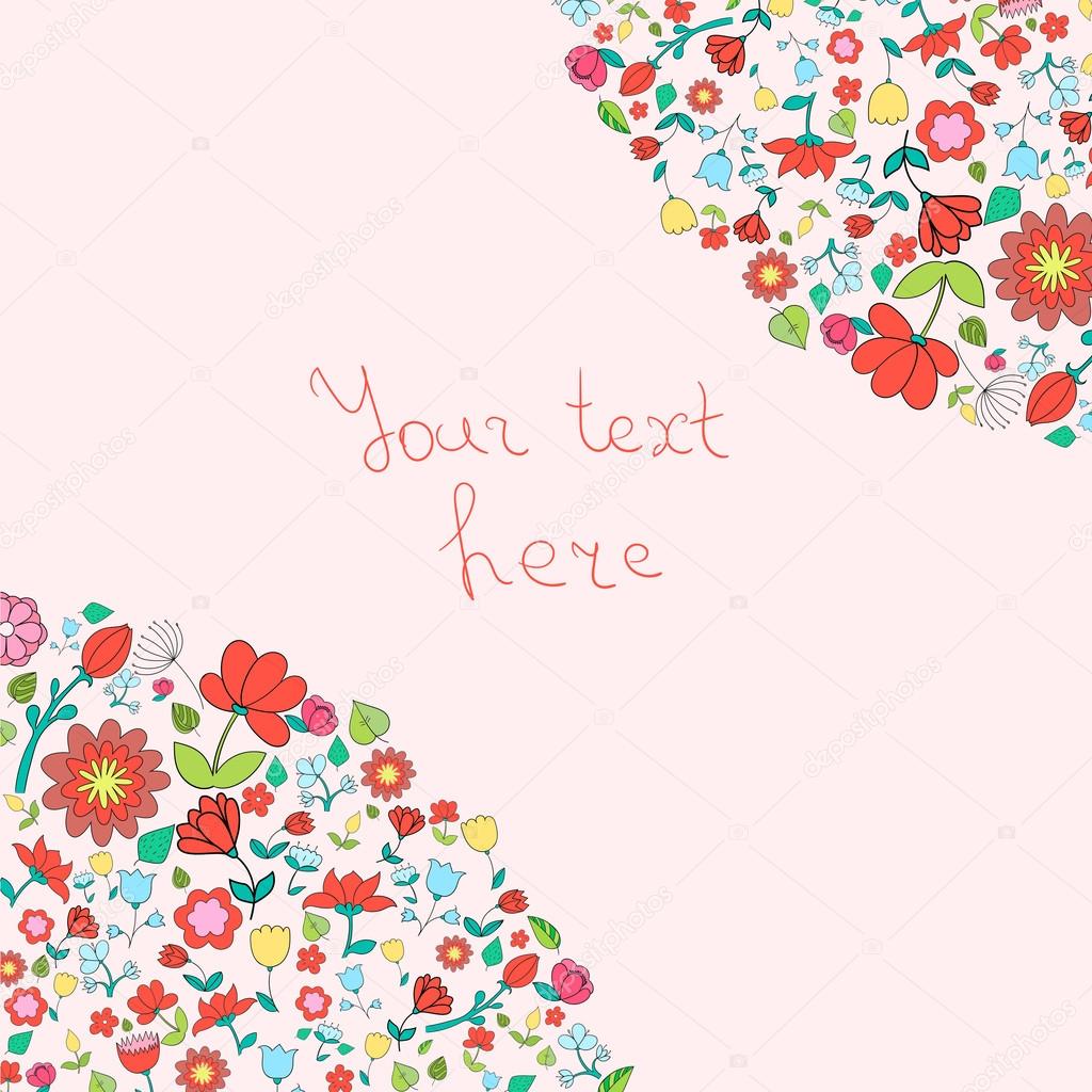 Flowers text placeholder corner