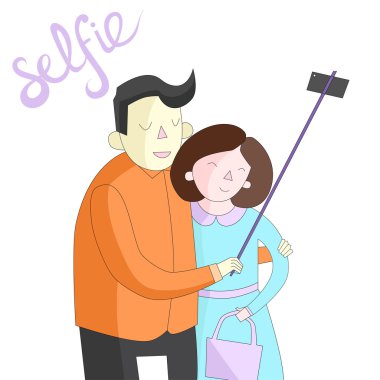 selfie fotoğraf illüstrasyon vektör