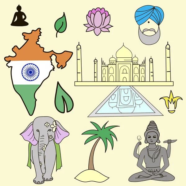 Indiska mönster vektor illustration — Stock vektor