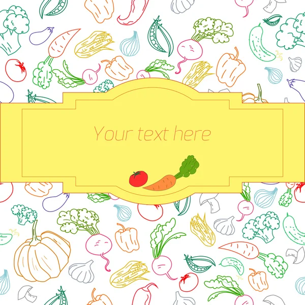 Légumes frais avec espace réservé pour le texte — Image vectorielle