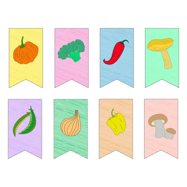 Vegetables on flags vector illustration — Stock Vector