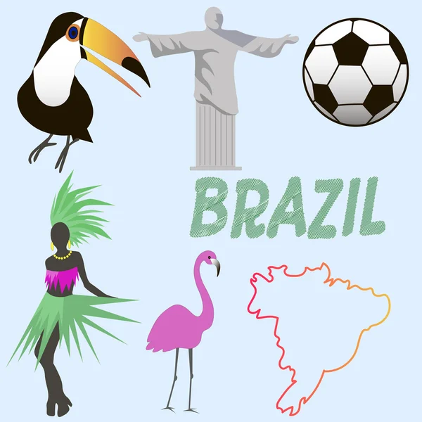 ブラジルのシンボル ベクトル イラスト — ストックベクタ
