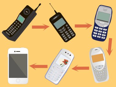 Smartphone evrim telefon vektör çizim