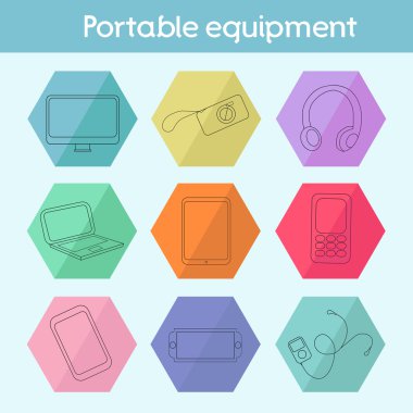 Gadget'ı modern düz simge vektör çizim