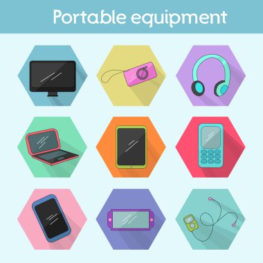 Gadget'ı modern düz simge renk vektör çizim
