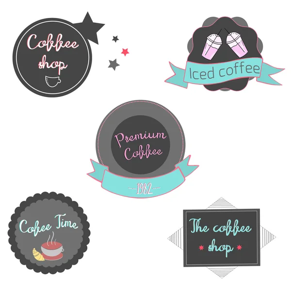 Kaffe etikett ikon vektor illustration — Stock vektor