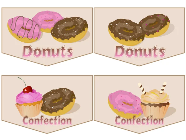Donuts und Süßwaren Vektor Illustration — Stockvektor