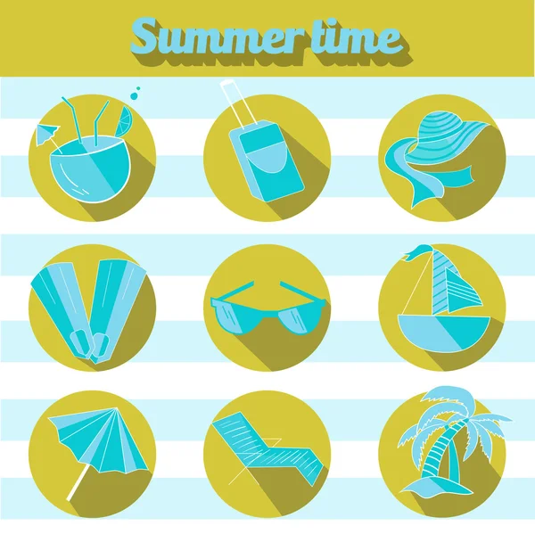 夏ビーチ旅行ロゴ アイコン — ストックベクタ