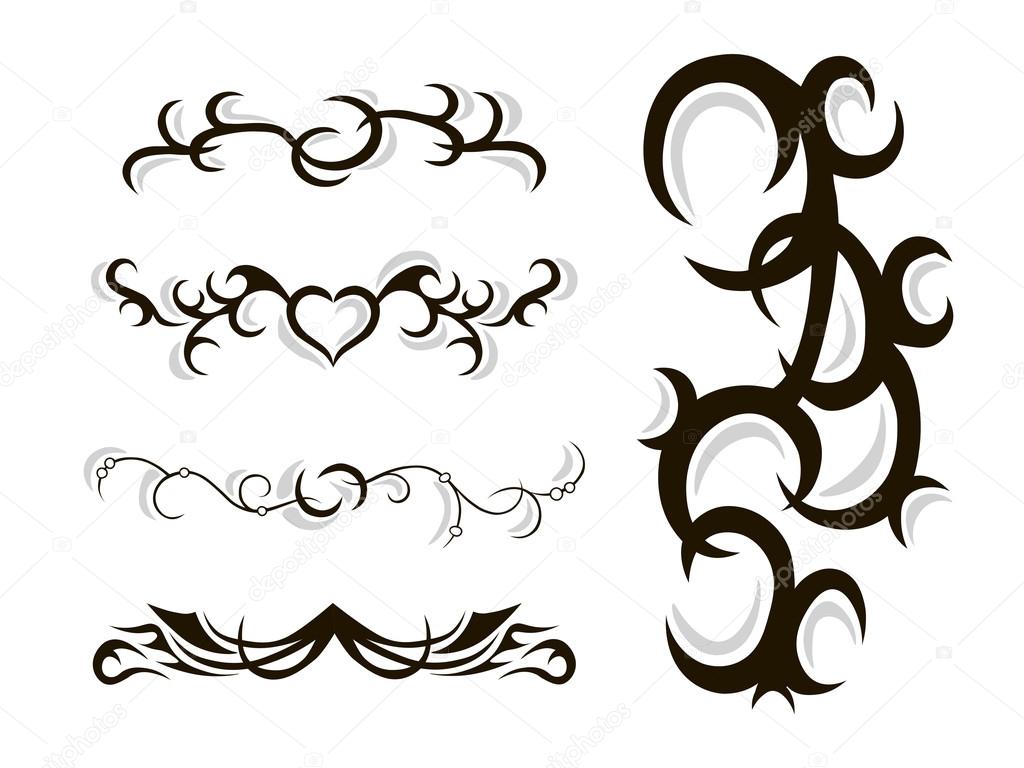 Tribal tattoo stencil hand drawn doodle vector illustration premium