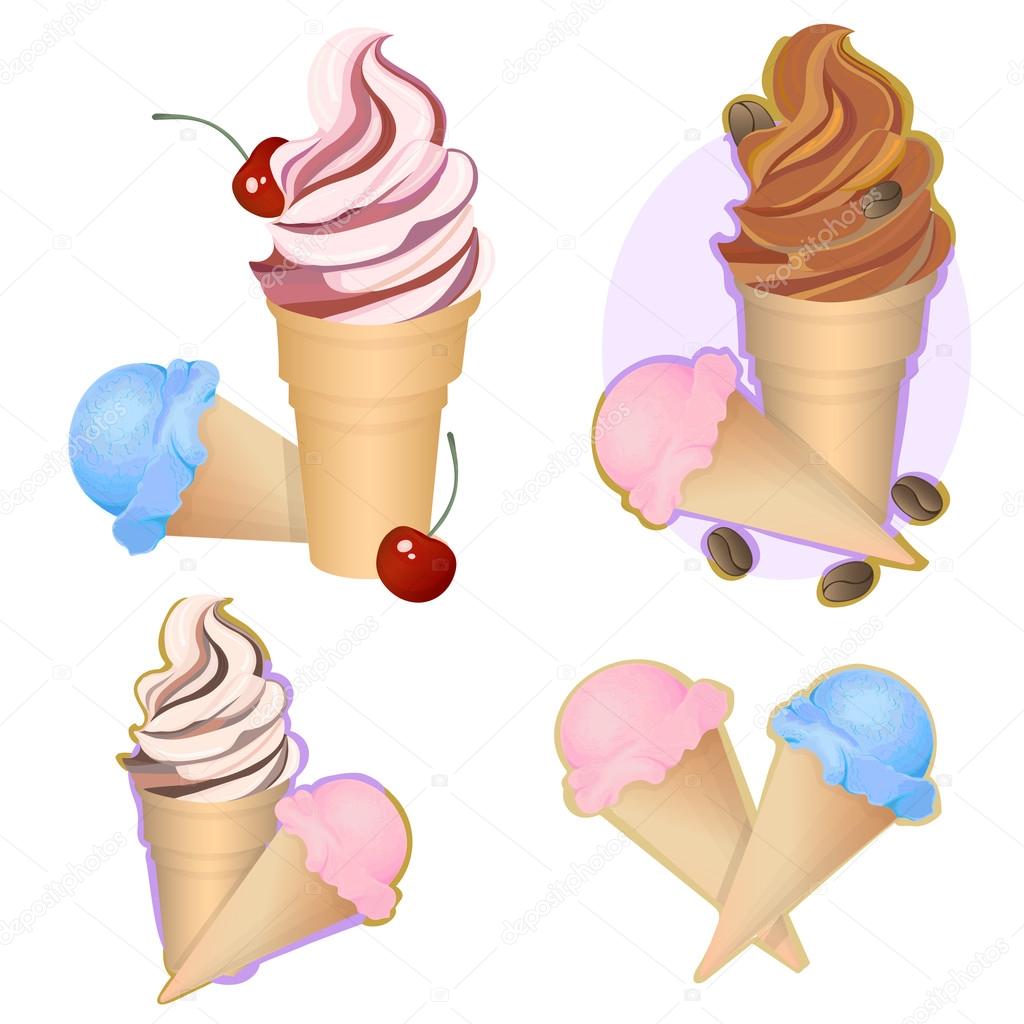 Ice cream label vector illustration