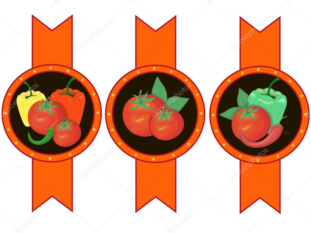 Vegetables ketchup sauce label doodle hand drawn vector illustration