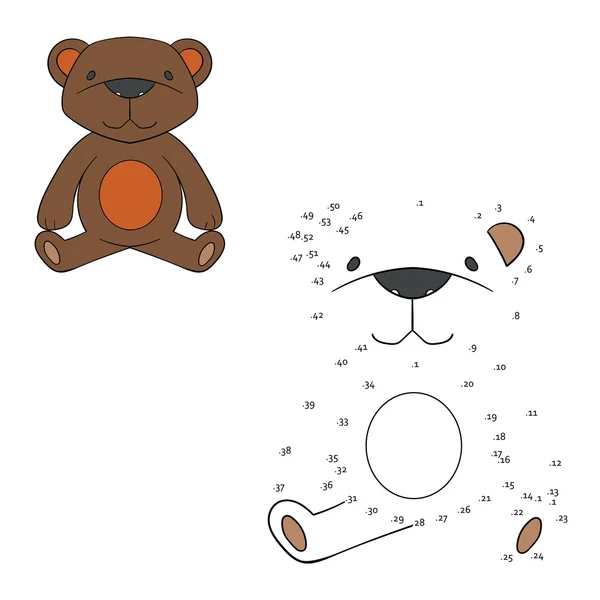 Připojit tečky hry Medvěd vektorové ilustrace — Stockový vektor