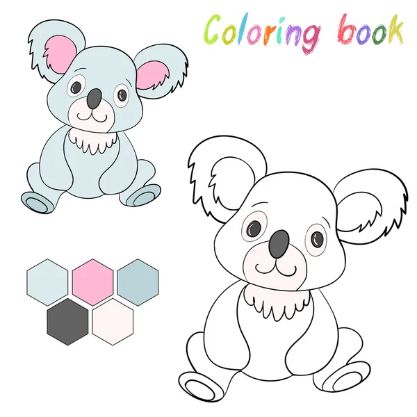 Libro para colorear koala oso diseño de los niños para el juego — Vector de stock