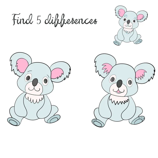 Find differences kids layout for game — Stock Vector