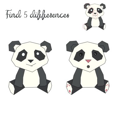 Bul farklılıklar çocuklar düzen oyun panda ayısı için