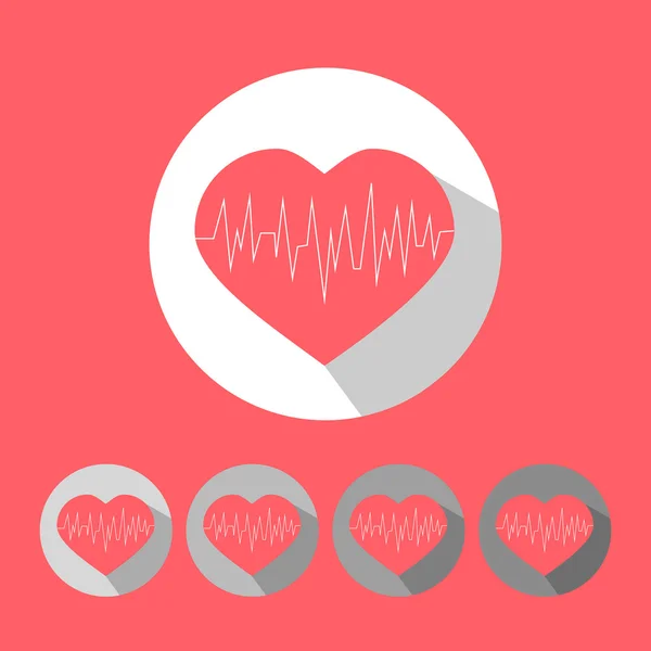 Icono médico corazón — Vector de stock