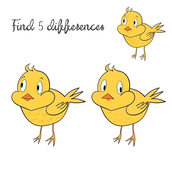 Find differences kids layout for game chicken — Stock Vector