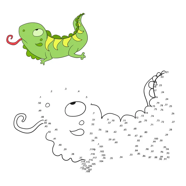 Connectez le jeu de points illustration vectorielle iguana — Image vectorielle