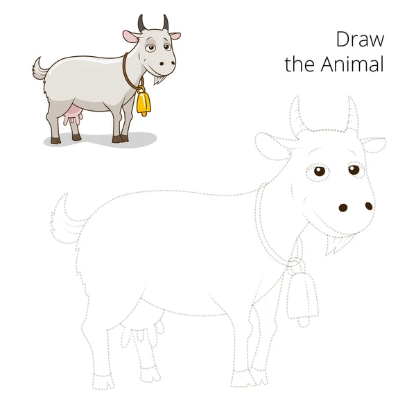 画动物山羊教育游戏载体 — 图库矢量图片