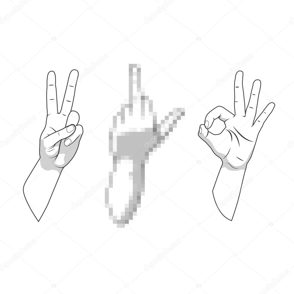Censored prohibited offensive hand gestures